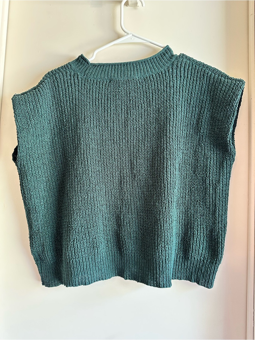 Sleeveless Knit Sweater Vest in Teal Green - Picture 4 of 4